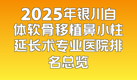 2025年银川自体软骨移植鼻小柱延长术专业医院排名总览