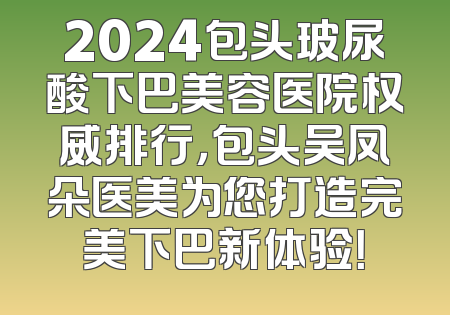 2024包头玻尿酸下巴美容医院权威排行，包头吴凤朵医美为您打造完美下巴新体验！