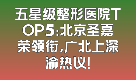 五星级整形医院TOP5：北京圣嘉荣领衔，广北上深渝热议！