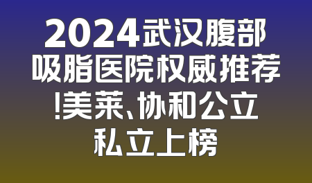 2024武汉腹部吸脂医院权威推荐！美莱、协和公立私立上榜