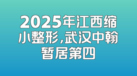 2025年江西缩小整形，武汉中翰暂居第四