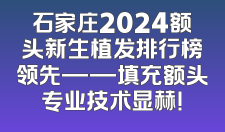 石家庄2024额头新生植发排行榜领先——填充额头专业技术显赫!