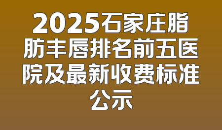 2025石家庄脂肪丰唇排名前五医院及最新收费标准公示