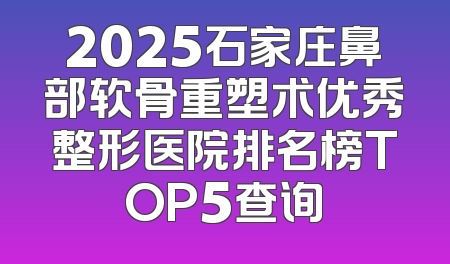 2025石家庄鼻部软骨重塑术优秀整形医院排名榜TOP5查询