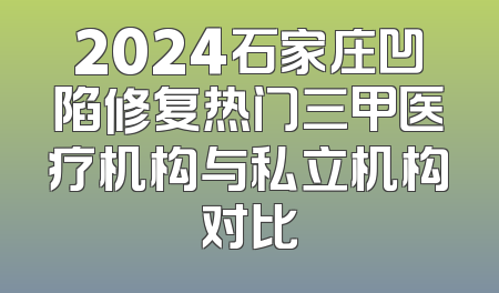2024石家庄凹陷修复热门三甲医疗机构与私立机构对比