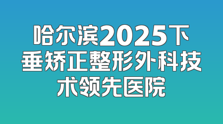 哈尔滨2025下垂矫正整形外科技术领先医院