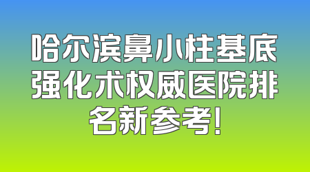 哈尔滨鼻小柱基底强化术权威医院排名新参考！