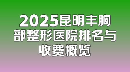 2025昆明丰胸部整形医院排名与收费概览