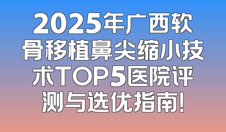 2025年广西软骨移植鼻尖缩小技术TOP5医院评测与选优指南！