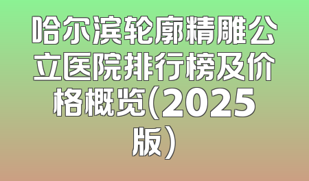 哈尔滨轮廓精雕公立医院排行榜及价格概览（2025版）