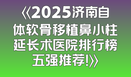 《2025济南自体软骨移植鼻小柱延长术医院排行榜五强推荐！》