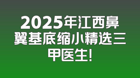 2025年江西鼻翼基底缩小精选三甲医生！