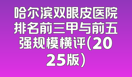哈尔滨双眼皮医院排名前三甲与前五强规模横评（2025版）