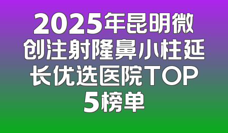 2025年昆明微创注射隆鼻小柱延长优选医院TOP5榜单