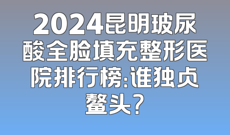 2024昆明玻尿酸全脸填充整形医院排行榜：谁独占鳌头？