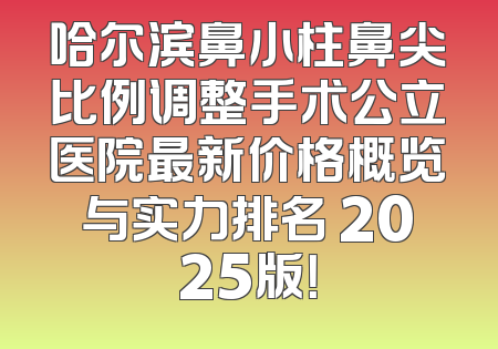 哈尔滨鼻小柱鼻尖比例调整手术公立医院最新价格概览与实力排名 2025版！