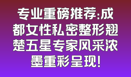 专业重磅推荐：成都女性私密整形翘楚五星专家风采浓墨重彩呈现！