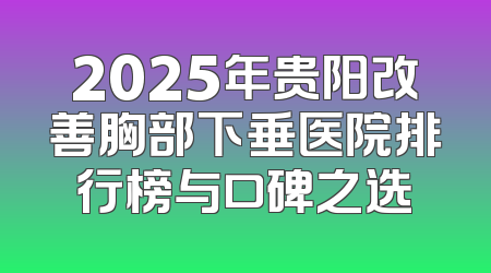 2025年贵阳改善胸部下垂医院排行榜与口碑之选