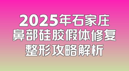 2025年石家庄鼻部硅胶假体修复整形攻略解析