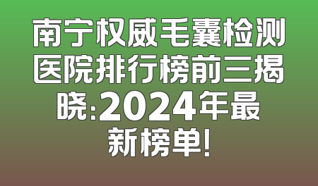 南宁权威毛囊检测医院排行榜前三揭晓：2024年最新榜单！