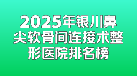 2025年银川鼻尖软骨间连接术整形医院排名榜