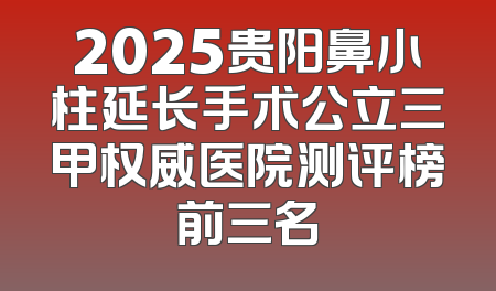 2025贵阳鼻小柱延长手术公立三甲权威医院测评榜前三名