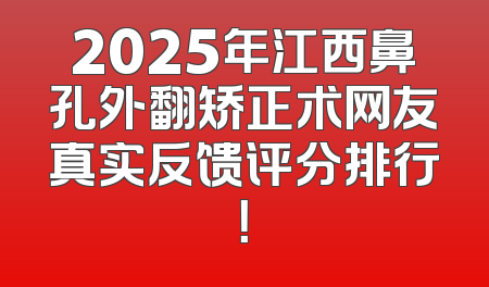 2025年江西鼻孔外翻矫正术网友真实反馈评分排行！