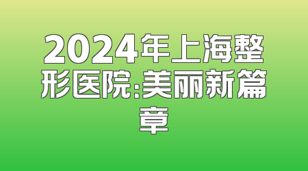 2024年上海整形医院：美丽新篇章