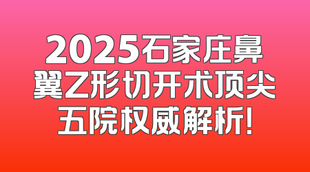 2025石家庄鼻翼Z形切开术顶尖五院权威解析！