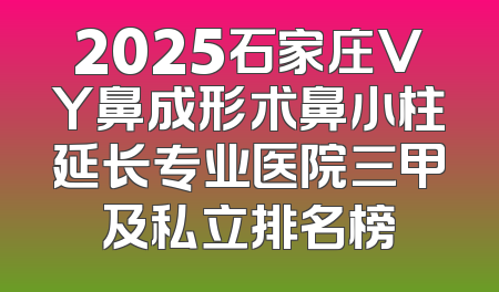 2025石家庄VY鼻成形术鼻小柱延长专业医院三甲及私立排名榜