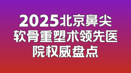 2025北京鼻尖软骨重塑术领先医院权威盘点
