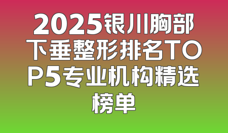 2025银川胸部下垂整形排名TOP5专业机构精选榜单