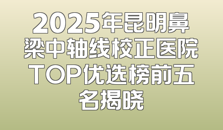 2025年昆明鼻梁中轴线校正医院TOP优选榜前五名揭晓