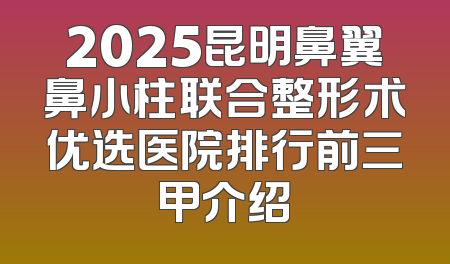 2025昆明鼻翼鼻小柱联合整形术优选医院排行前三甲介绍