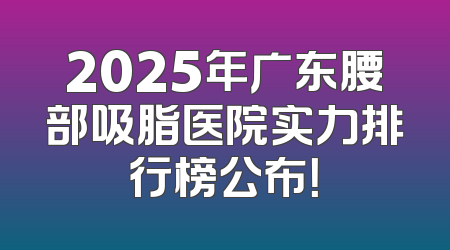 2025年广东腰部吸脂医院实力排行榜公布！