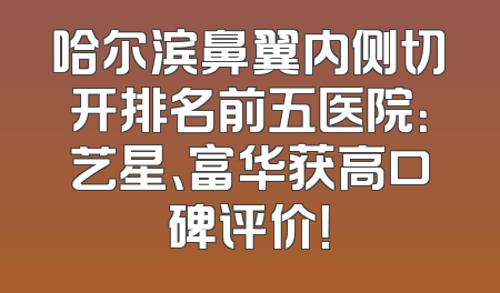 哈尔滨鼻翼内侧切开排名前五医院：艺星、富华获高口碑评价！