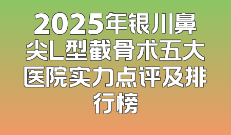 2025年银川鼻尖L型截骨术五大医院实力点评及排行榜