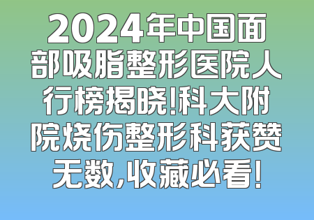 2024年中国面部吸脂整形医院人行榜揭晓！科大附院烧伤整形科获赞无数，收藏必看！
