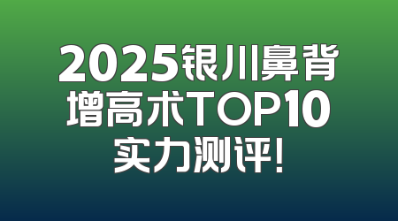 2025银川鼻背增高术TOP10实力测评！