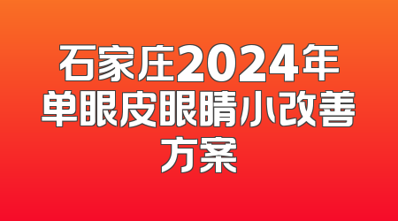 石家庄2024年单眼皮眼睛小改善方案