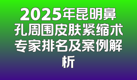 2025年昆明鼻孔周围皮肤紧缩术专家排名及案例解析