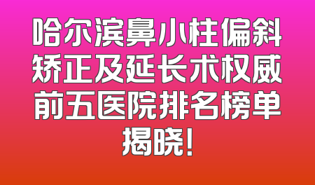 哈尔滨鼻小柱偏斜矫正及延长术权威前五医院排名榜单揭晓！
