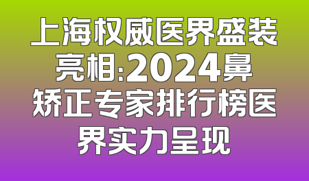 上海权威医界盛装亮相：2024鼻矫正专家排行榜医界实力呈现