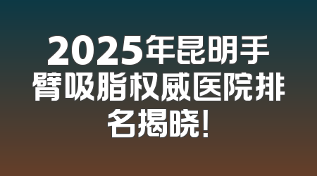 2025年昆明手臂吸脂权威医院排名揭晓！