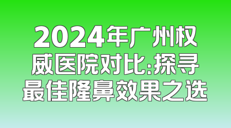2024年广州权威医院对比：探寻最佳隆鼻效果之选