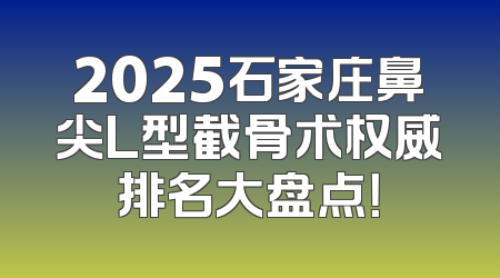 2025石家庄鼻尖L型截骨术权威排名大盘点！