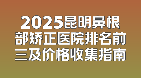 2025昆明鼻根部矫正医院排名前三及价格收集指南