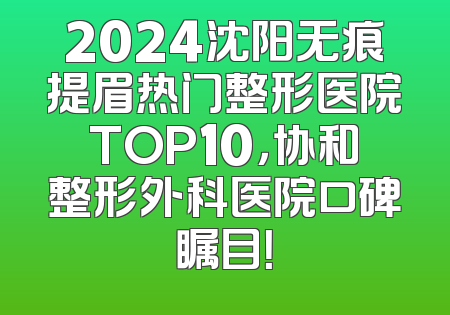 2024沈阳无痕提眉热门整形医院TOP10，协和整形外科医院口碑瞩目！