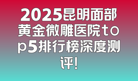 2025昆明面部黄金微雕医院top5排行榜深度测评！