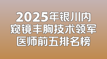 2025年银川内窥镜丰胸技术领军医师前五排名榜